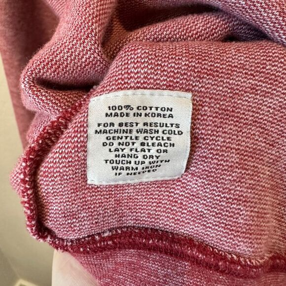 Mens Oliver Ridley Red 100% Cotton Quarter Zip Pullover Sweater - Size L - EUC - Picture 3 of 5